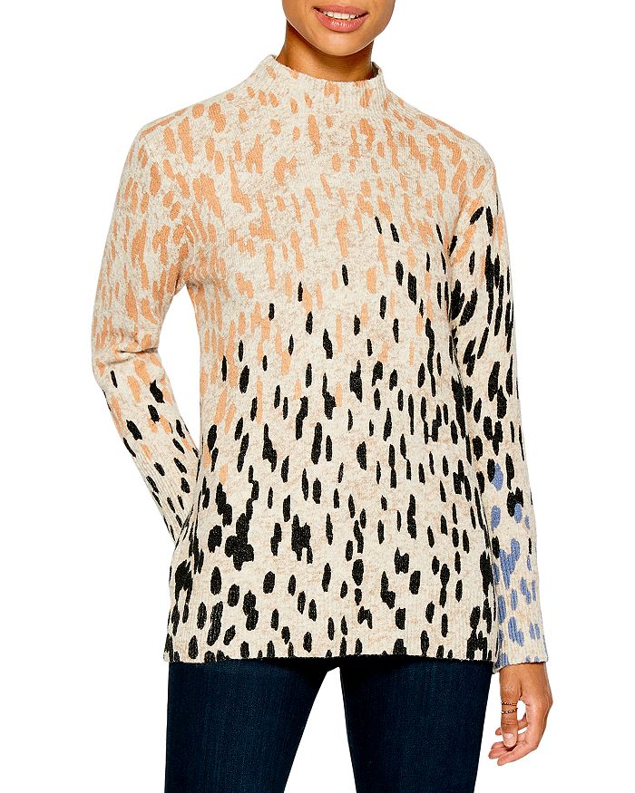 NIC ZOE Cozy Up Spotted Turtleneck Sweater Bloomingdale s