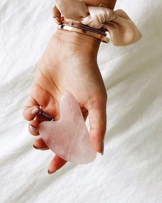 The Rose Quartz Gua Sha Facial Lifting Tool