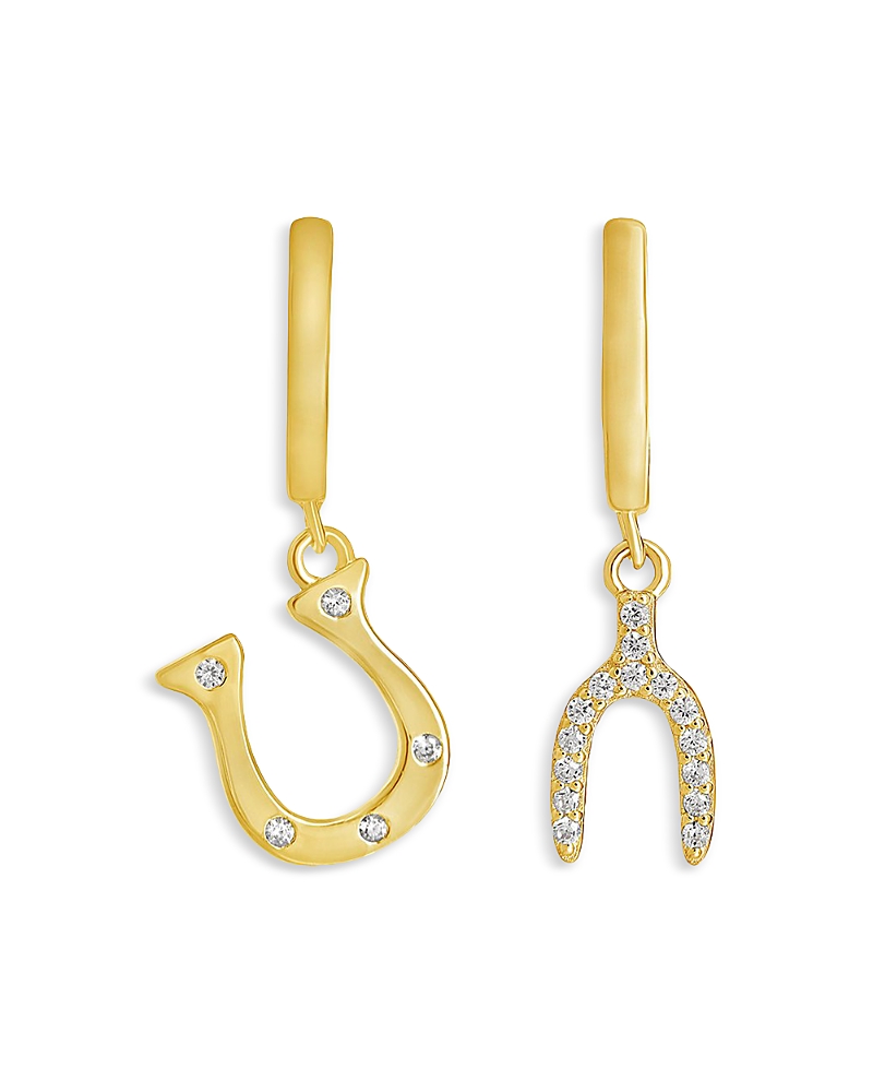 Sterling Forever Sterling Silver Kiara Cz Micro Hoop Earrings In Gold