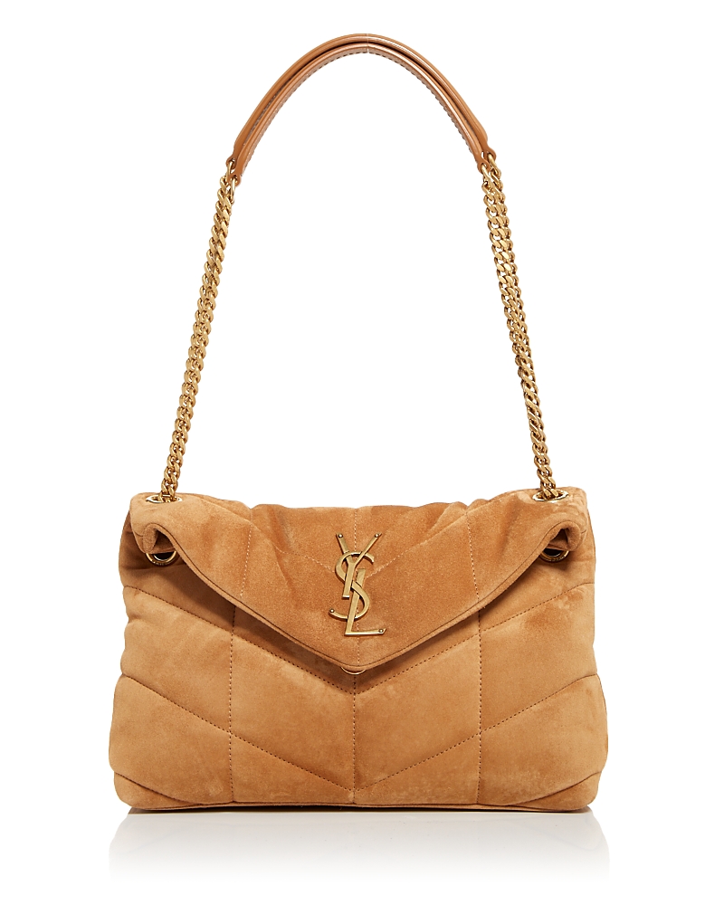 Saint Laurent Puffer Small Convertible Shoulder Bag in Suede
