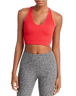 Free People Fp Movement By Free Throw Ribbed Crop Tank In Puckered