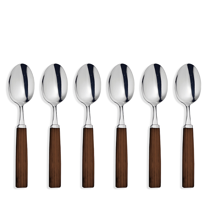 Broggi Dakar Acacia Espresso Spoons, Set Of 6 In Brown