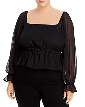 WAYF - Square Neck Sheer Sleeve Top