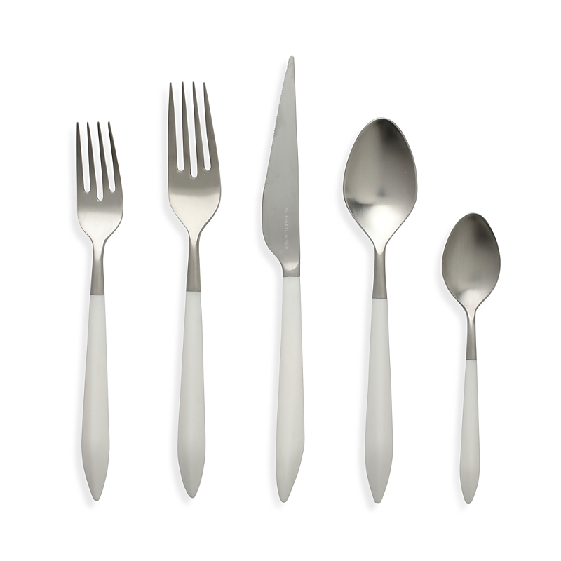 Vietri Ares Argento & White 5-piece Place Setting In Silver