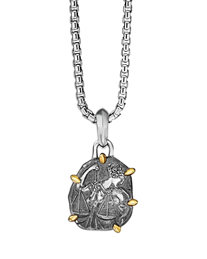 David Yurman Sterling Silver & 18k Yellow Gold Zodiac Libra Amulet Enhancer In Libra