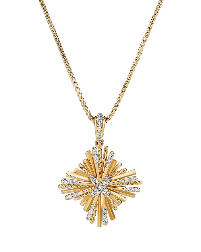 David Yurman 18K Yellow Gold Angelika Maltese Pendant in with Diamonds ...