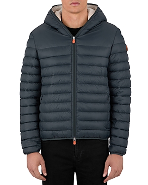 Save The Duck Nathan High Pile Fleece Lined Water Repellent Hoodie In Green Black
