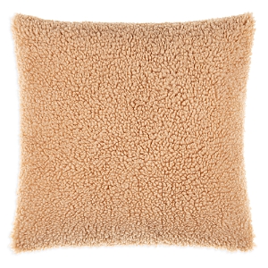 Surya Juni Faux Shearling Decorative Pillow, 20 X 20 In Wheat