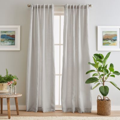 Linen Back Tab Lined Window Panel, Pair