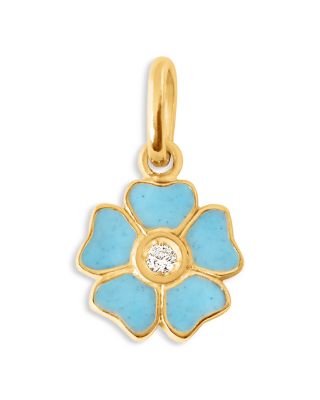 Gigi Clozeau 18K Yellow Gold Diamond Resin Flower Pendant