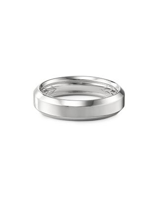 Men's 18K White Gold Beveled Band