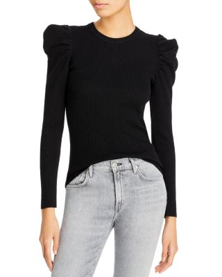 7 For All Mankind - Ribbed Puff Sleeve Crewneck Sweater