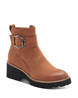 Blondo Women's Dagger Waterproof Booties In Cognac Nub