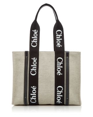 chloe woody canvas tote