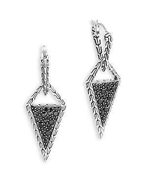 John Hardy Tiga Transformable Drop Earring In Silver/black