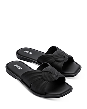 Melissa Plush Slide Sandal In Black