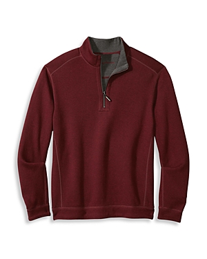 Tommy Bahama Tobago Bay Half-zip Sweatshirt In Black Cherry Heather