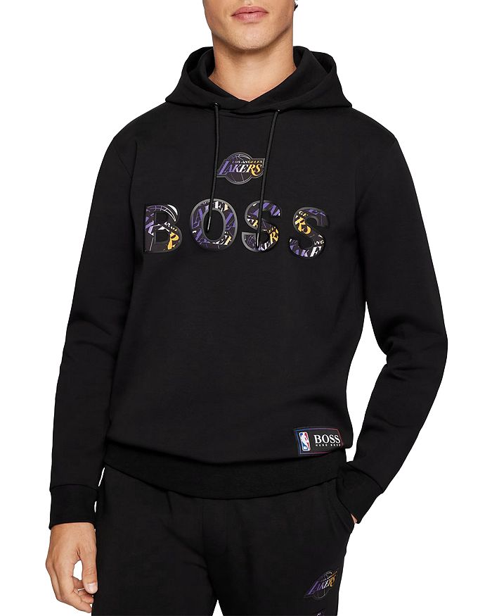 LA Lakers NBA Floral Graphic Black Pullover Hoodie
