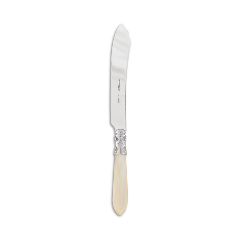 Vietri Aladdin Brilliant Cake Knife in Brilliant Ivory