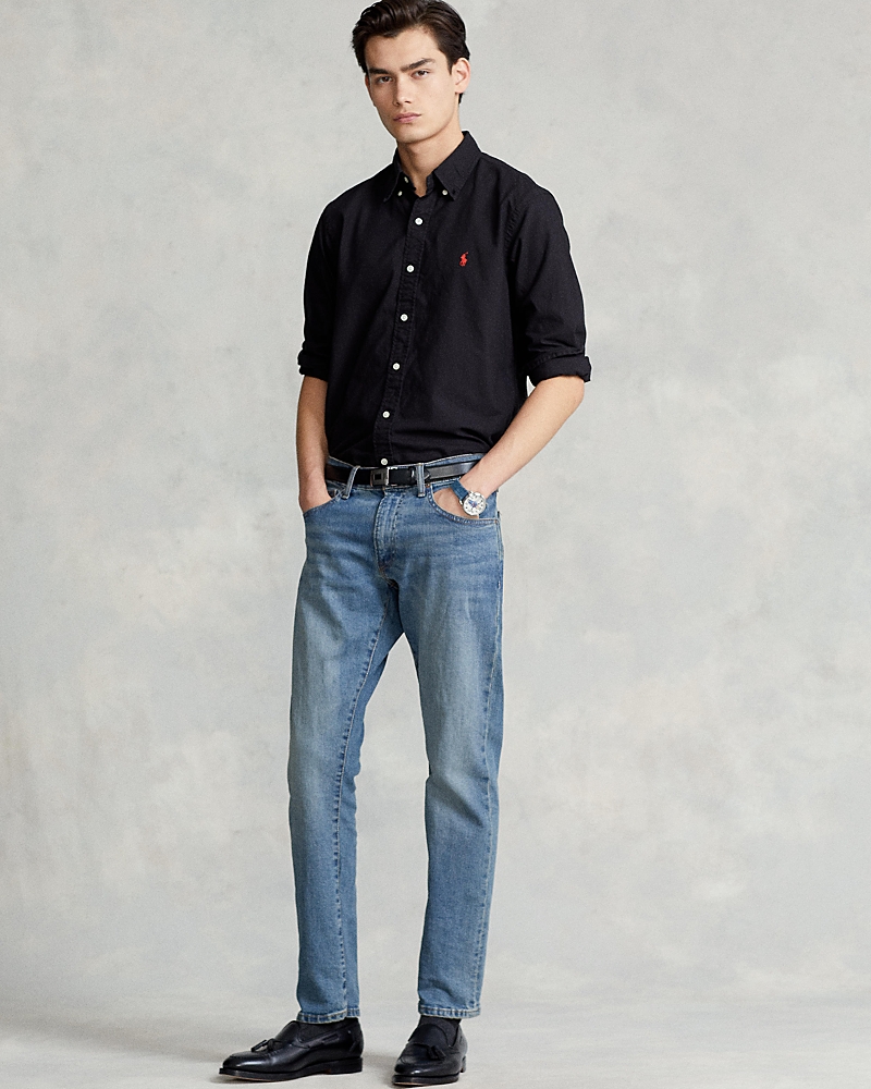 Polo Ralph Lauren Black Shirt With Pony Embroidery In Black