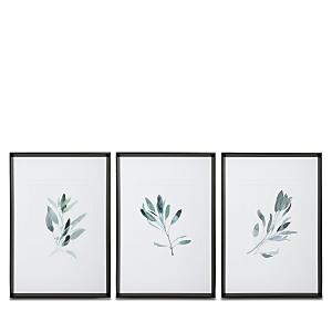 Uttermost Simple Sage Watercolor Prints, Set Of 3 In Multi