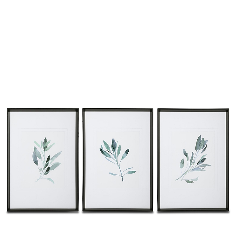 Uttermost Simple Sage Watercolor Prints, Set Of 3 In Multi