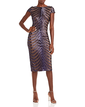 DRESS THE POPULATION DRESS THE POPULATION MARCELLA SEQUINED BODYCON DRESS,DDR601-K313