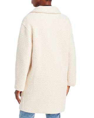 white boucle coat