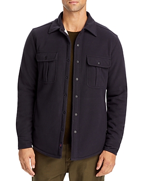 Faherty Sherpa Lined Shirt Jacket In Washed Black