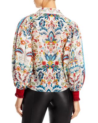 新品同様alice+oliviaアートリップ刺繍 半袖ニット 新品同様alice+oliviaアートリップ刺繍 半袖サマーニット