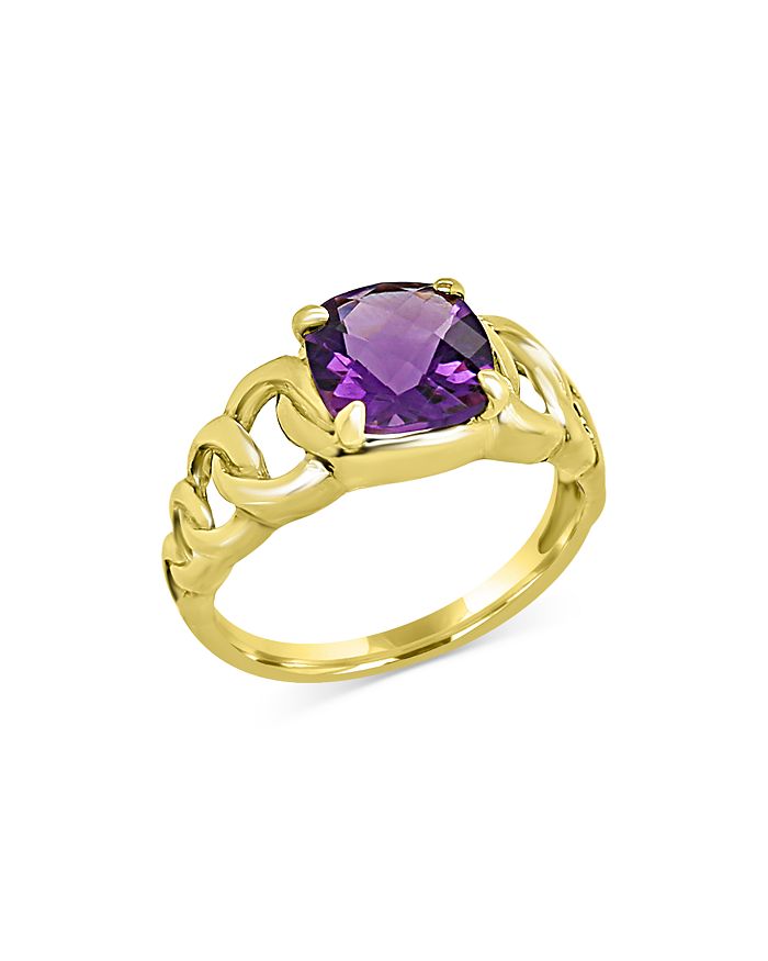 Bloomingdale's - Amethyst Chain Link Ring in 14K Yellow Gold - 100% Exclusive