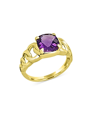 Bloomingdale's Amethyst Chain Link Ring In 14k Yellow Gold - 100% Exclusive In Purple/gold