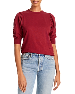 Frame Cotton Frankie Tee In Oxblood