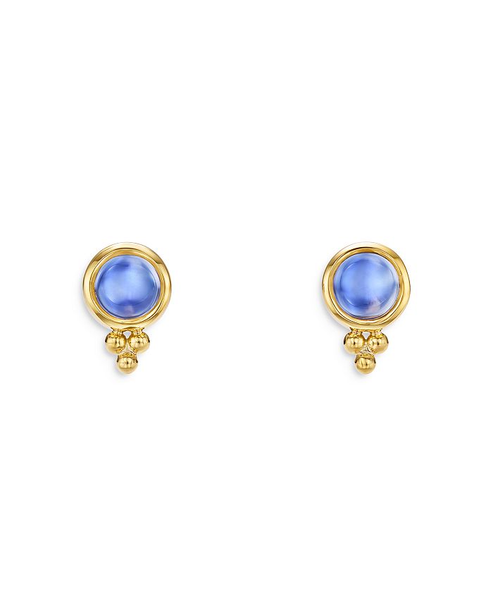 Temple St. Clair 18K Yellow Gold Iolite Piccolo Stud Earrings - 100% ...