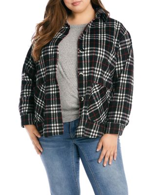 karen kane plaid shirt jacket