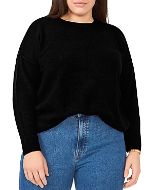 Shop Vince Camuto Drop Shoulder Cozy Sweater In Rich Black