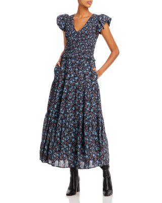 knee length dresses for ladies Tilly Crinkle Cotton Midi Dress main image 1