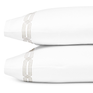 Hudson Park Collection Italian Tivoli Embroidered Standard Pillowcase, Pair - 100% Exclusive In White/silver