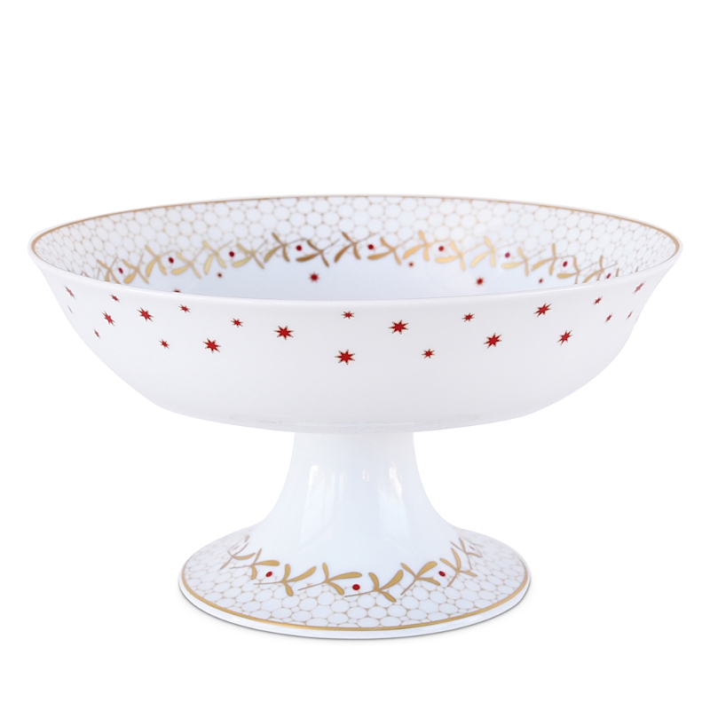 Bernardaud Noel Footed Cake Plate In White