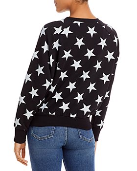 Stars Pattern Womens Sports Long Sleeve Crop Hoodie Sweatshirt Top Pullover Hooded Sweatshirt