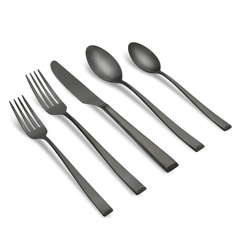Cambridge Silversmiths Marlise Champagne Satin 20 Piece Flatware Set In Black
