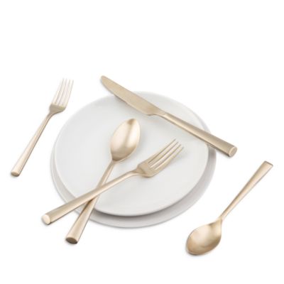 Gilda Champagne Satin 20 Piece Flatware Set 
