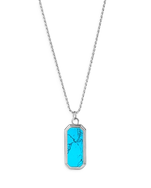 Degs & Sal Turquoise Pendant Necklace In Rhodium Plated Sterling Silver, 24 In Sterling Silver, Turquoise