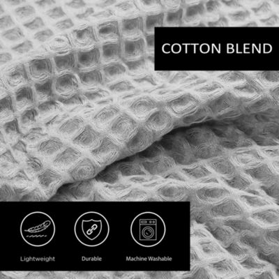 Marled Waffle Grey Shower Curtain