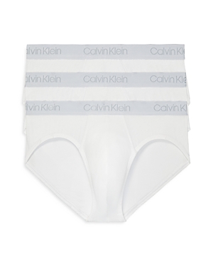 Calvin Klein Cotton Blend Hip Briefs, Pack Of 3 In White