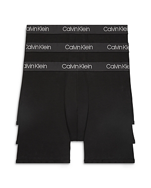 Calvin Klein 3-pack Low Rise Microfiber Stretch Boxer Briefs In Black