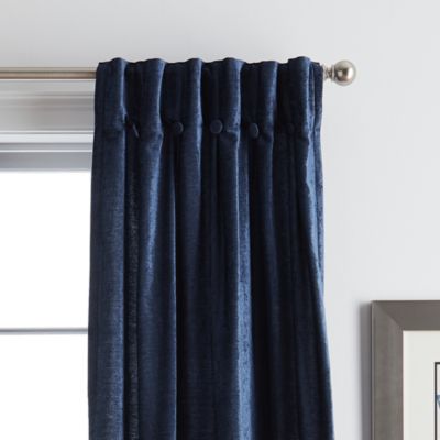 Classic Chenille 84&amp;quot; x 32&amp;quot; Inverted Pleat With Button Curtain Panel, Pair