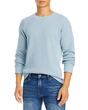 Vince Mouline Slim Fit Thermal Crewneck Sweater In Highwater/ Off White