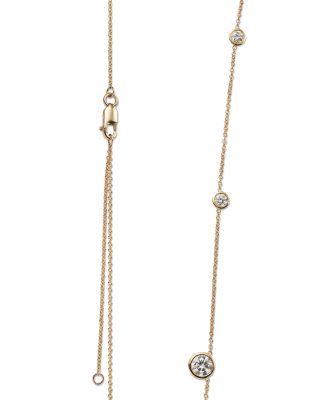 Diamond Station Necklace in 18K Yellow Gold, 1.0 tcw&nbsp;- Exclusive