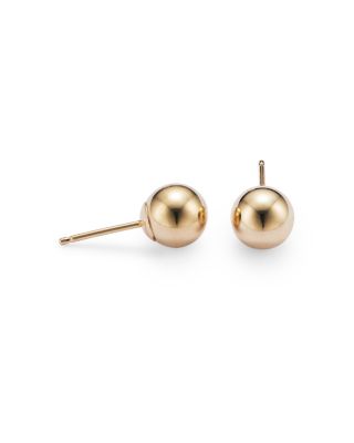 14K Yellow Gold Ball Stud Earrings 